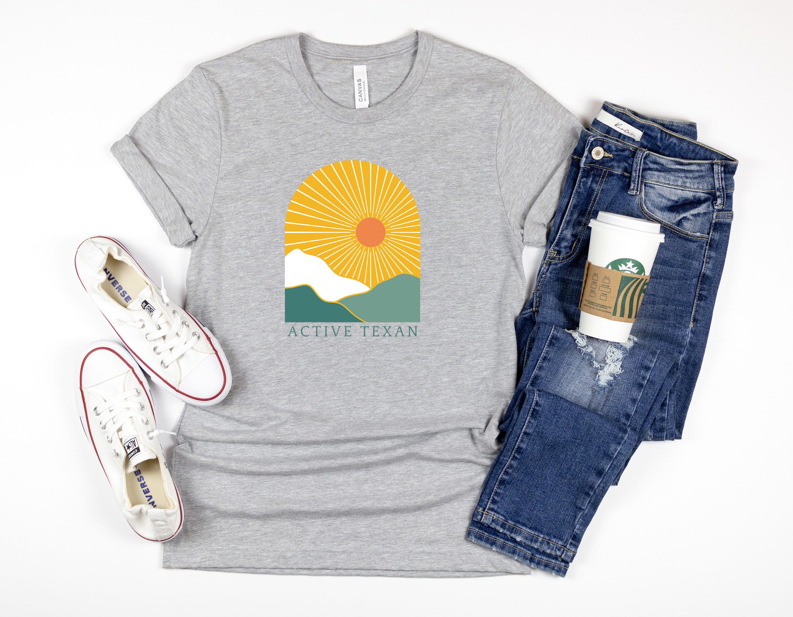 Sunset t-shirt, sunrise t-shirt, scenic mountain top, graphic tee